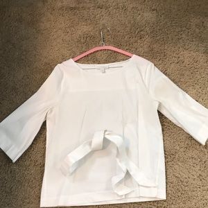 White shirt with tie/belt